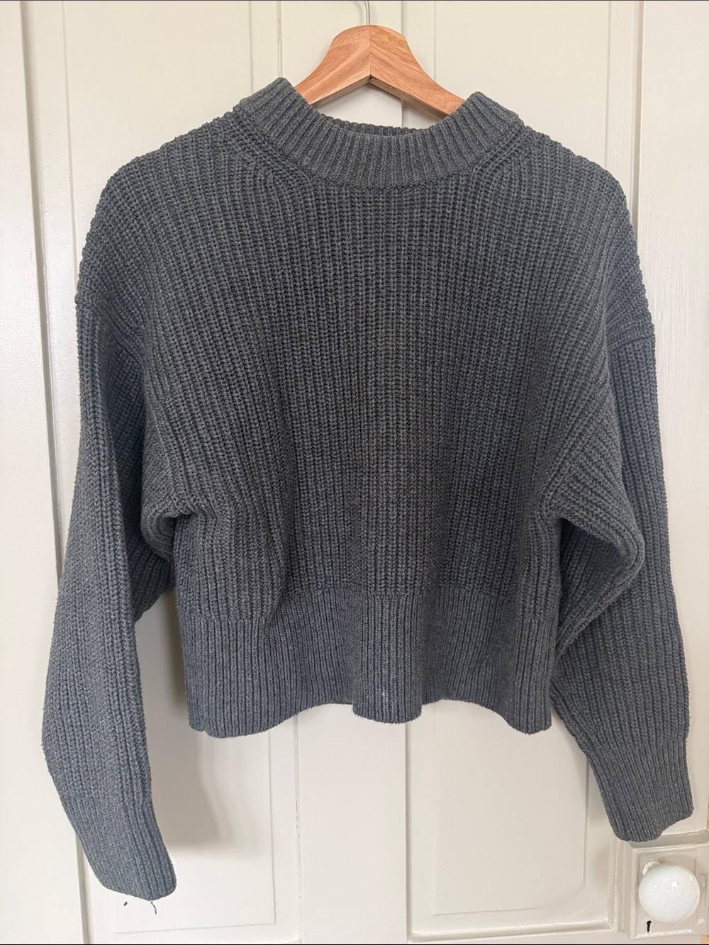 Everlane Charcoal Ribbed Crewneck Sweater